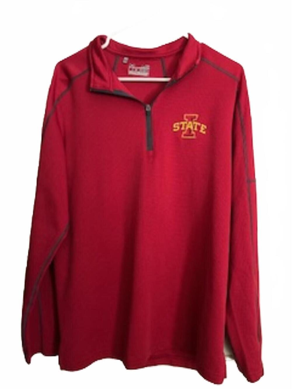 Under Armour Iowa State Cyclones Red 1/4 Zip Pullover Sweater Large Loose Fit